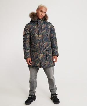 Superdry Everest Parka Férfi Kabát Zöld/Camo | CMRSH5841